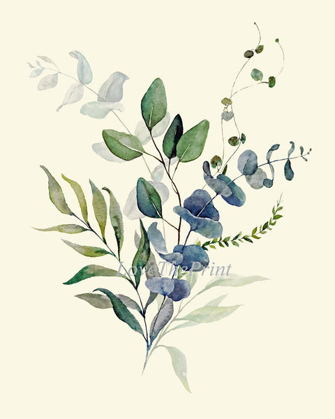Eucalyptus Flower Botanical Wall Decor Art Set of 12 Prints Beautiful Blue Green Tropical Plant Relaxing Interior Home Decor to Frame CMEU