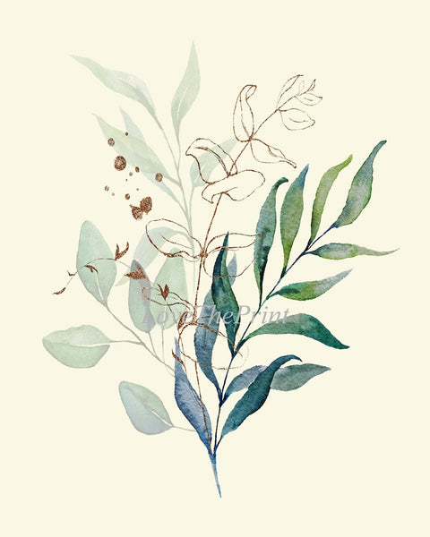 Eucalyptus Flower Botanical Wall Decor Art Set of 12 Prints Beautiful Blue Green Tropical Plant Relaxing Interior Home Decor to Frame CMEU