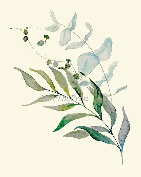 Eucalyptus Flower Botanical Wall Decor Art Set of 9 Prints Beautiful Blue Green Tropical Plant Relaxing Interior Home Decor to Frame CMEU