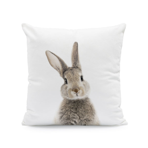 Baby Bunny Rabbit Floral Pillow Cover Front or Back