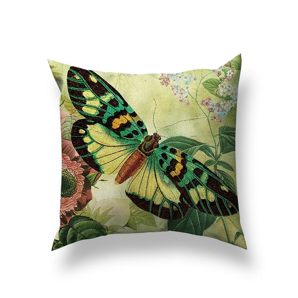 Vintage Butterfly Throw Pillow Cover