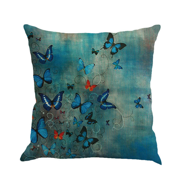 Vintage Butterfly Illustrations Linen Pillow Cover