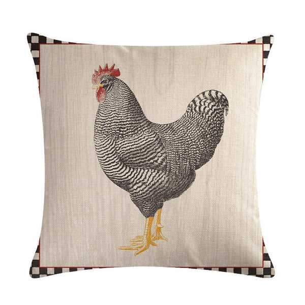 Hen Linen Pillow Cover Farm Modern Farmhouse Home Decor