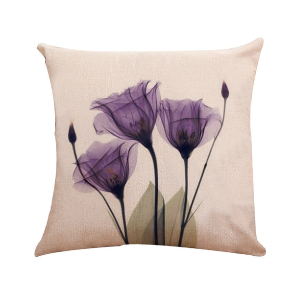 Modern Simple Sheer Flowers Pillow Cover