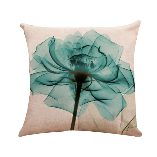 Modern Simple Sheer Flowers Pillow Cover