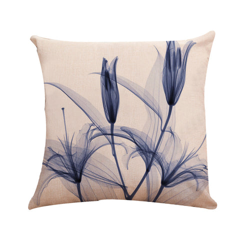 Modern Simple Sheer Flowers Pillow Cover