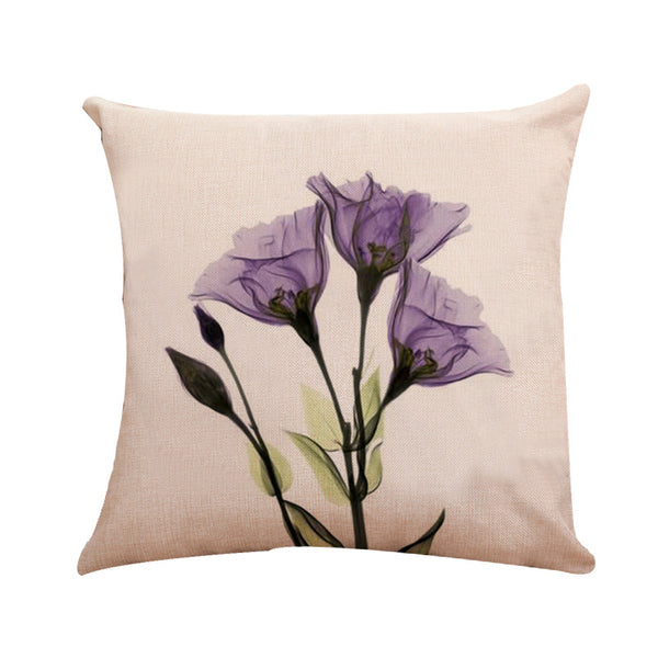 Modern Simple Sheer Flowers Pillow Cover