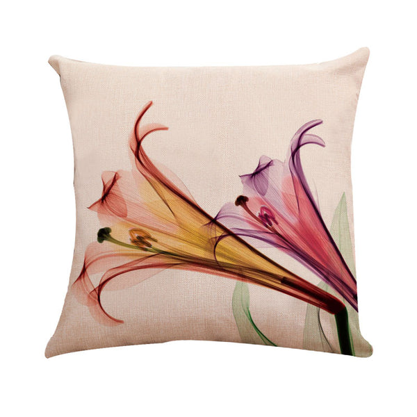 Modern Simple Sheer Flowers Pillow Cover