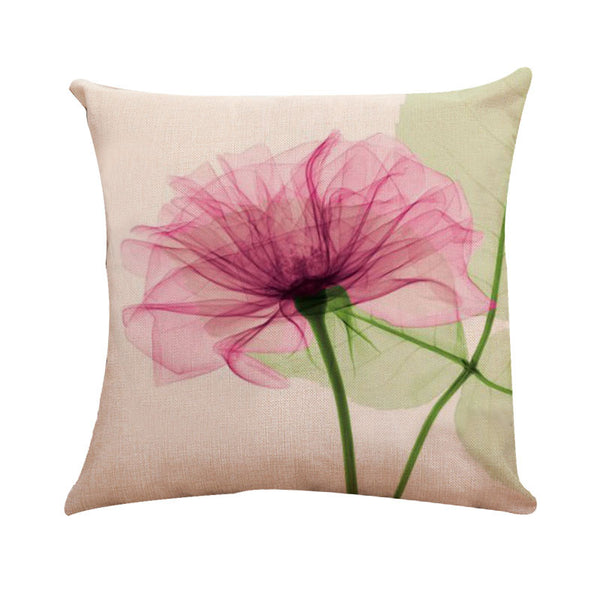 Modern Simple Sheer Flowers Pillow Cover