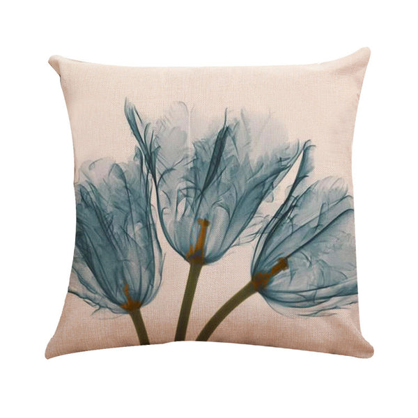 Modern Simple Sheer Flowers Pillow Cover