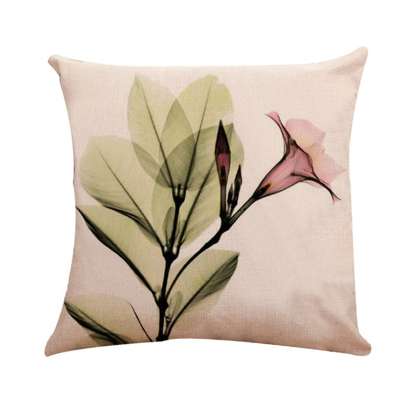 Modern Simple Sheer Flowers Pillow Cover