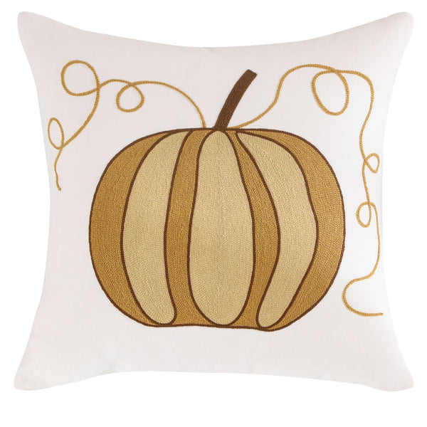 Pumpkin Embroidered Pillow Cover Fall Home Decor