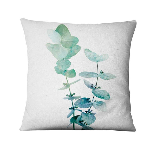 Floral Digital Print Pillowcase Green Plant Cushion Cover