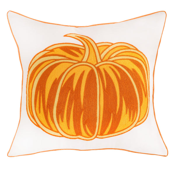 Pumpkin Embroidered Pillow Cover Fall Home Decor