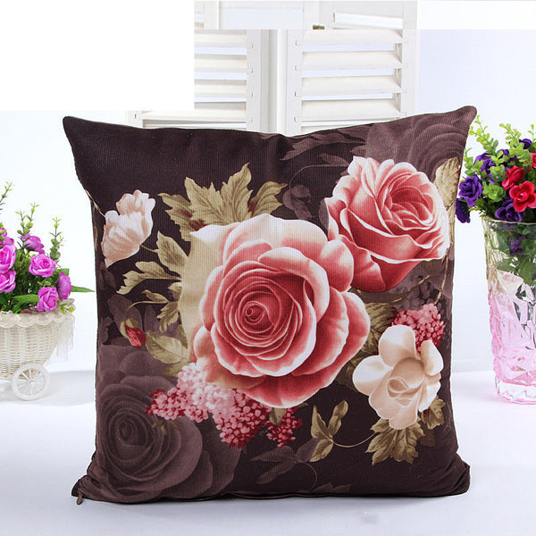 Classic Roses Throw Pillow Cover