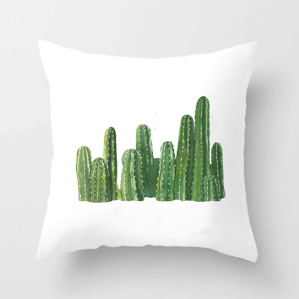 Soft Cactus Succulent Print Throw Pillow Cushion Cover