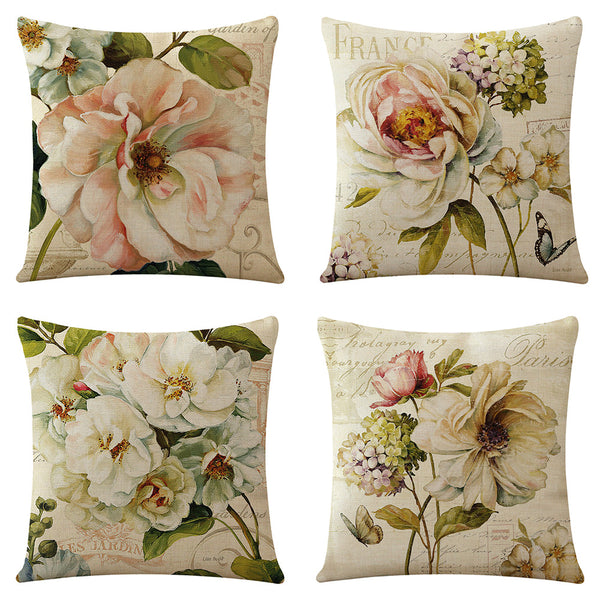 Vintage Rose Garden Pillow Cover