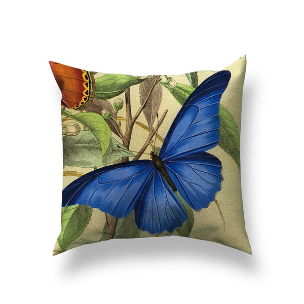 Vintage Butterfly Throw Pillow Cover