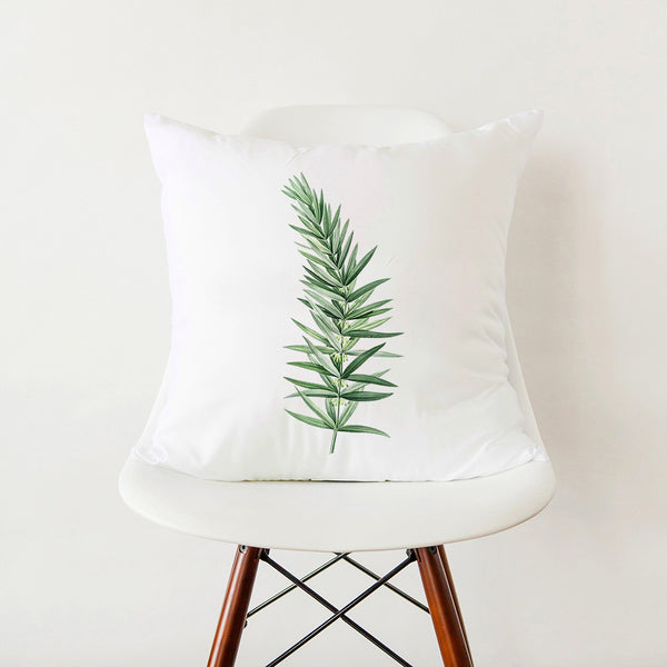 Modern Simple Green Botanical Leaf Stylish White Pillowcase Pillow Cover