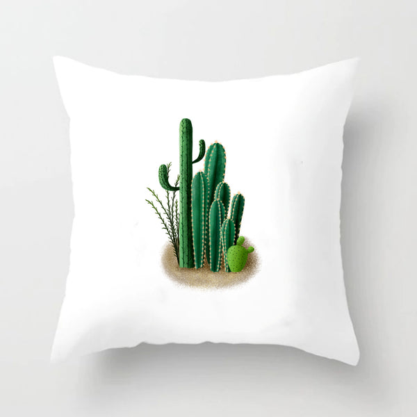 Soft Cactus Succulent Print Throw Pillow Cushion Cover