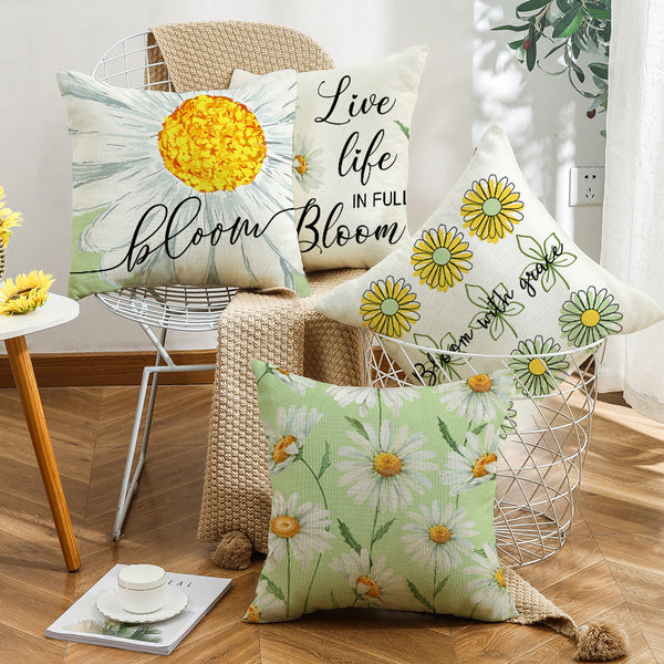 Daisies and Lavender Pillow Cover Home Decor