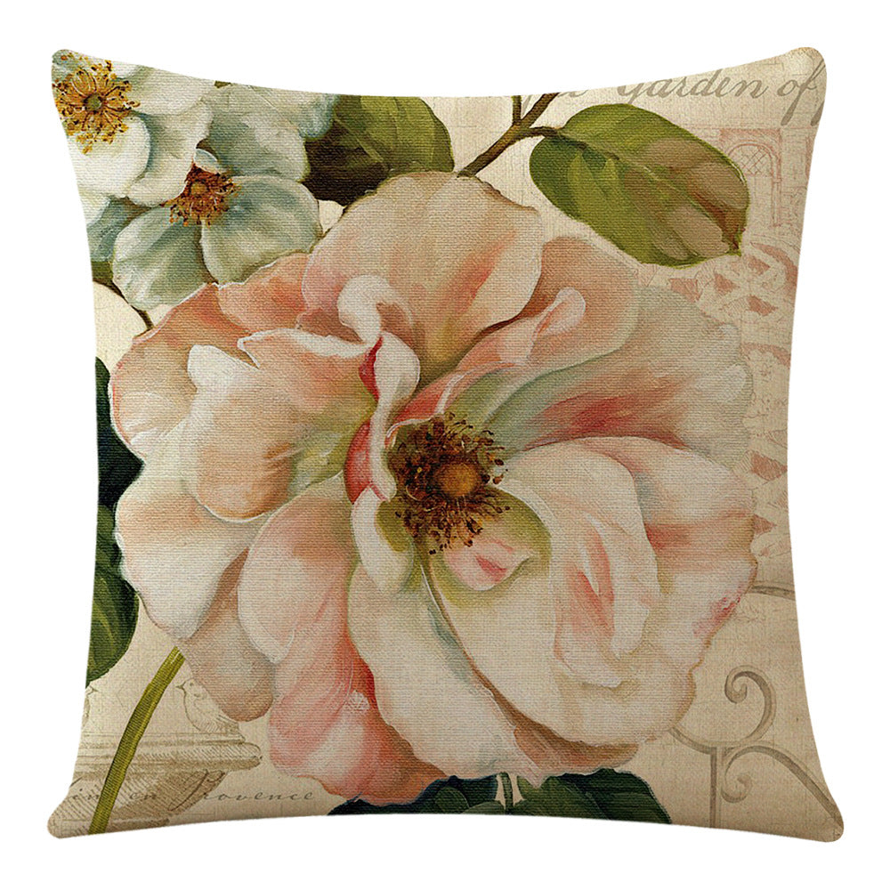 Vintage Rose Garden Pillow Cover