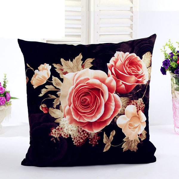 Classic Roses Throw Pillow Cover