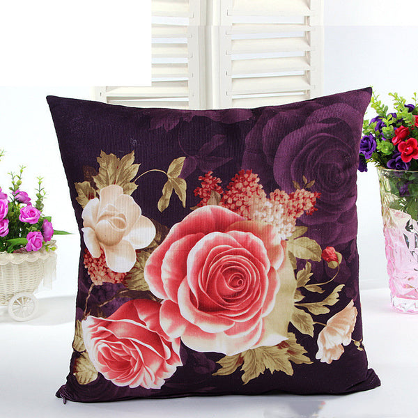 Classic Roses Throw Pillow Cover