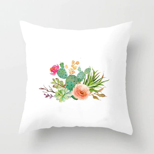 Soft Cactus Succulent Print Throw Pillow Cushion Cover