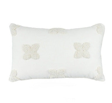 French Lux Four-leaf Clover Flocking Pillow Cover