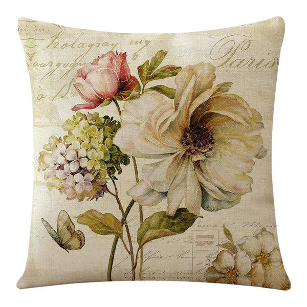 Vintage Rose Garden Pillow Cover