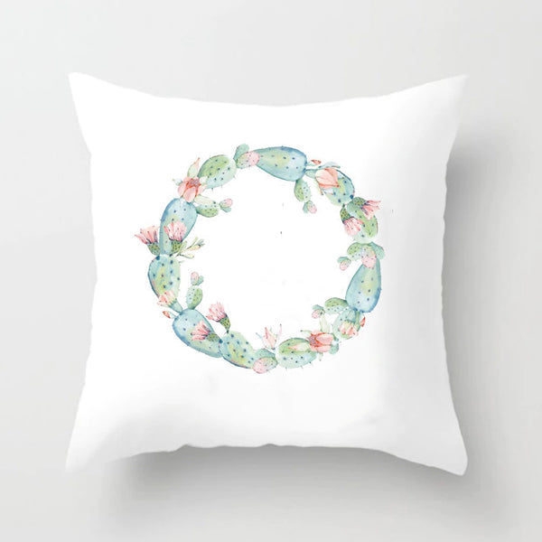 Soft Cactus Succulent Print Throw Pillow Cushion Cover