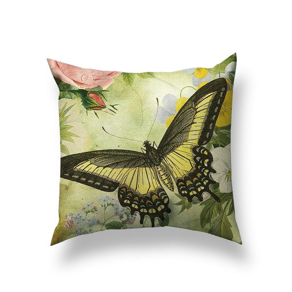 Vintage Butterfly Throw Pillow Cover