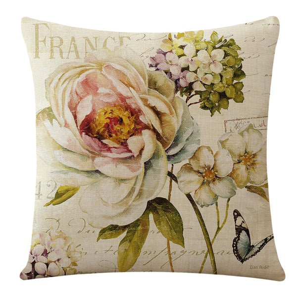 Vintage Rose Garden Pillow Cover