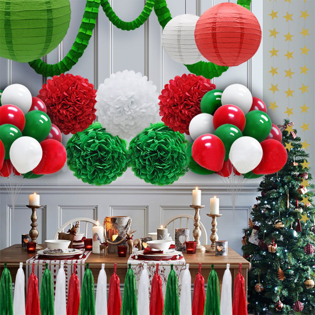 Christmas Decorations-Wall Decoration Background Decoration Flower Honeycomb Set