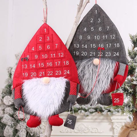 Christmas Advent Calendar Santa Claus Faceless Doll Hanging Christmas Decor Door Wall Window Party Supply