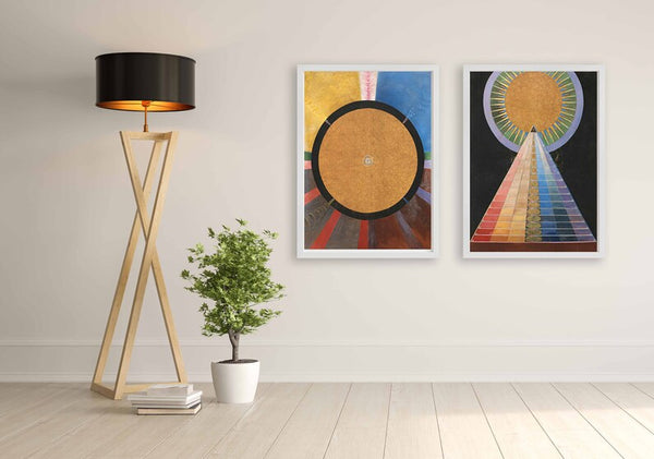 Hilma Klint Print Poster Hilma Birthday Gift Idea Housewarming Wall Art Living Room Modern Contemporary Black Blue Home Room Decor HAK16