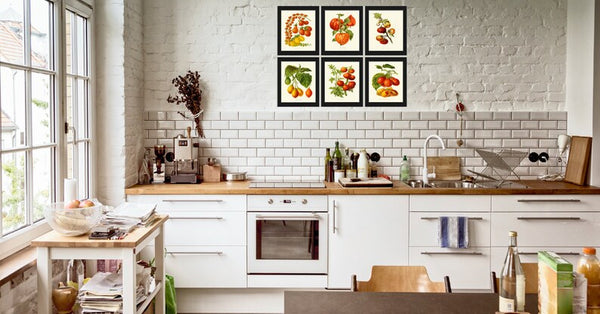 Tomato Botanical Wall Art Print Set of 6 Beautiful Vegetable Heirloom Kitchen Dining Room Chef Cooking Gardening Home Decor to Frame IH